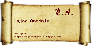 Major Antónia névjegykártya